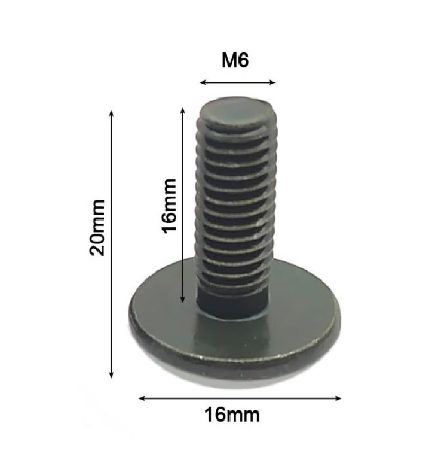 25 Pernos Parker M6x16mm Cabeza Redonda Plana Grande3