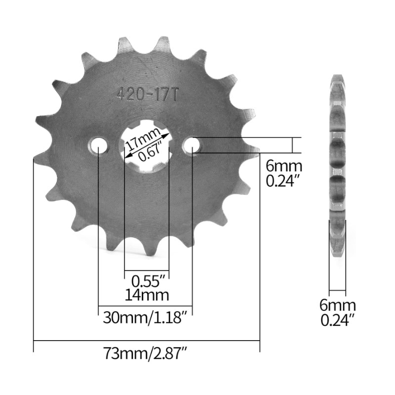 Piñon 420-17T P30 Eje-17 Esp 6mm Ataque2