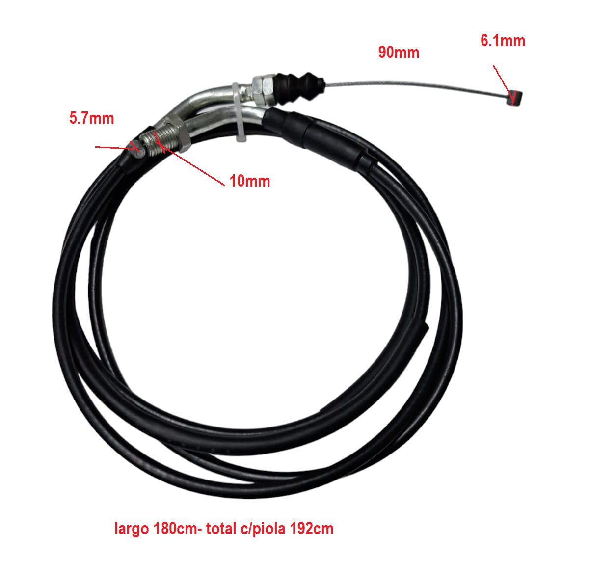 Piola Cable Acelerador 180-192cms. Moto GY62