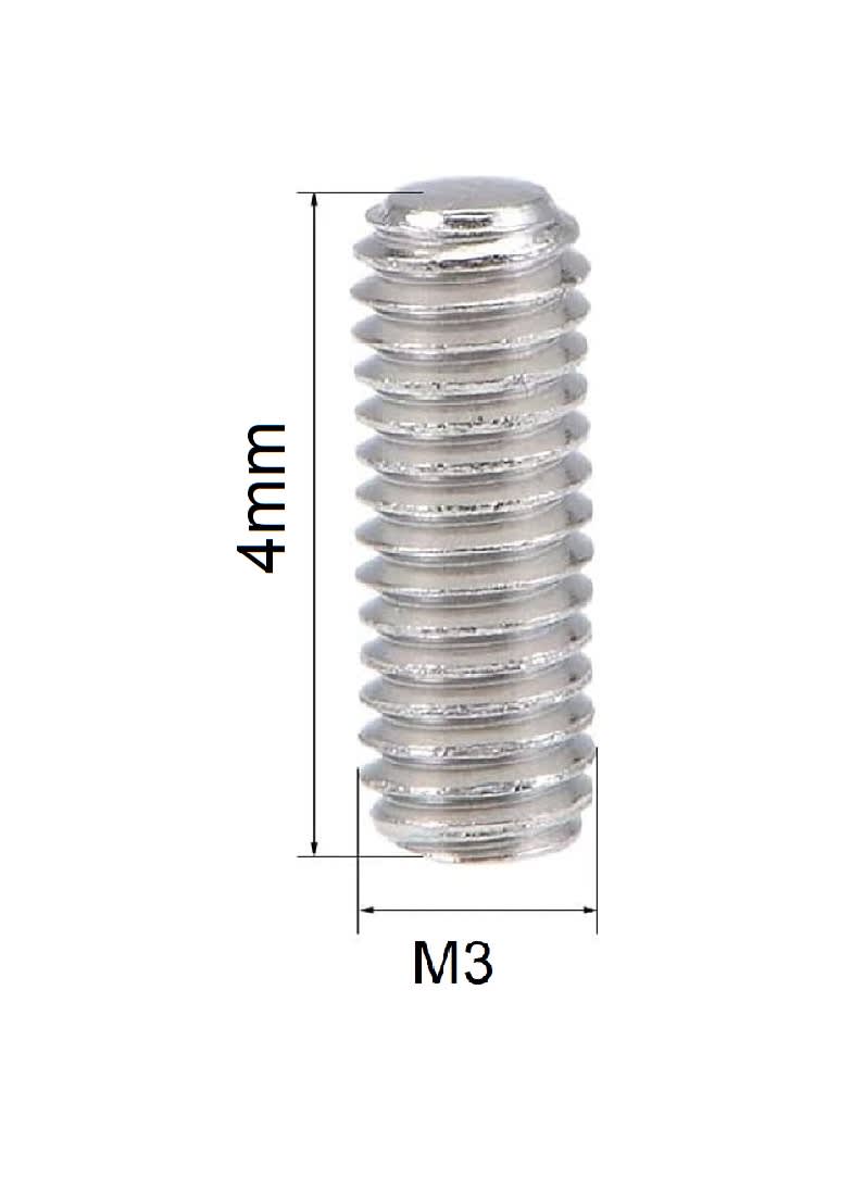 Prisionero Allen Punta Copa Cabeza Hexagonal 3x4mm Inox. x 4 Unid.3