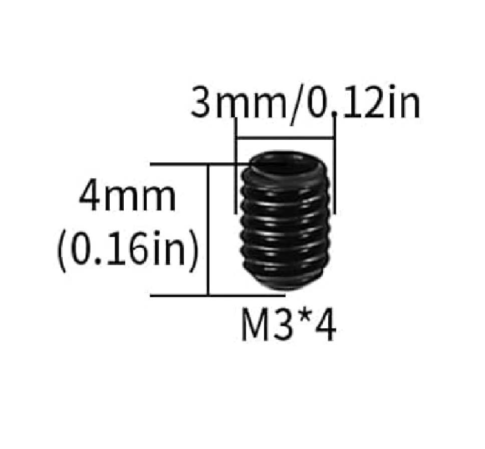 Prisionero Allen Punta Copa Cabeza Hexagonal 3x4mm X 4 Unid.3
