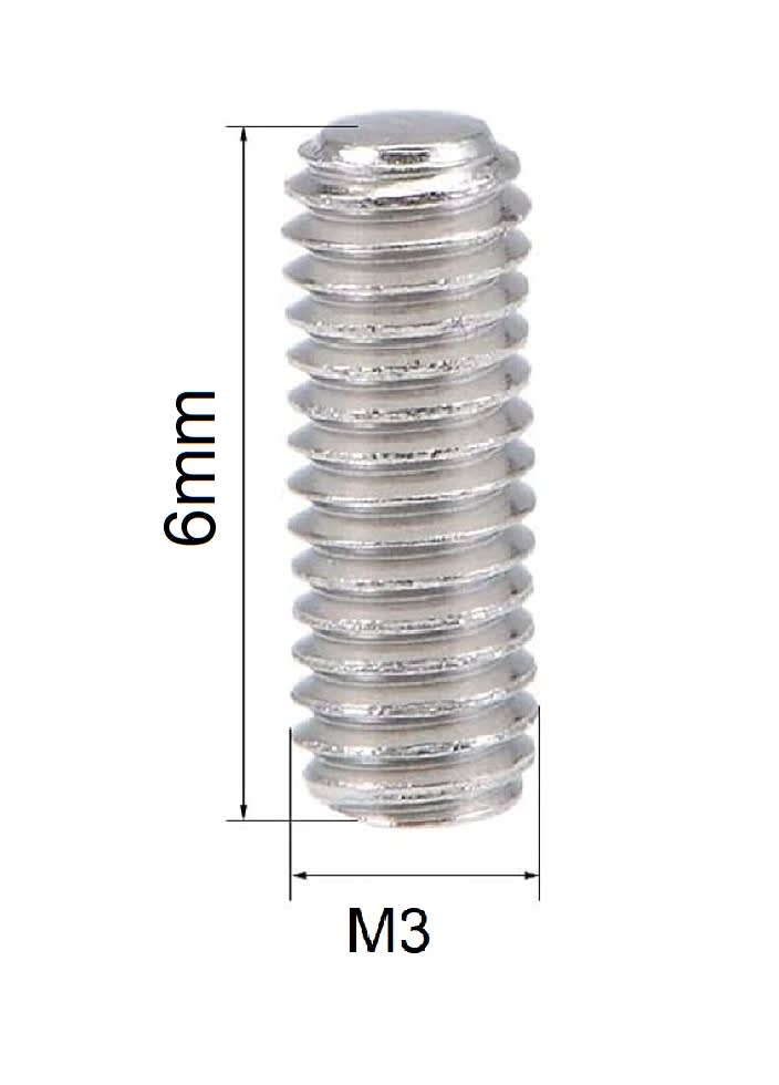 Prisionero Allen Punta Copa Cabeza Hexagonal 3x6mm Inox. x 4 Unid.3