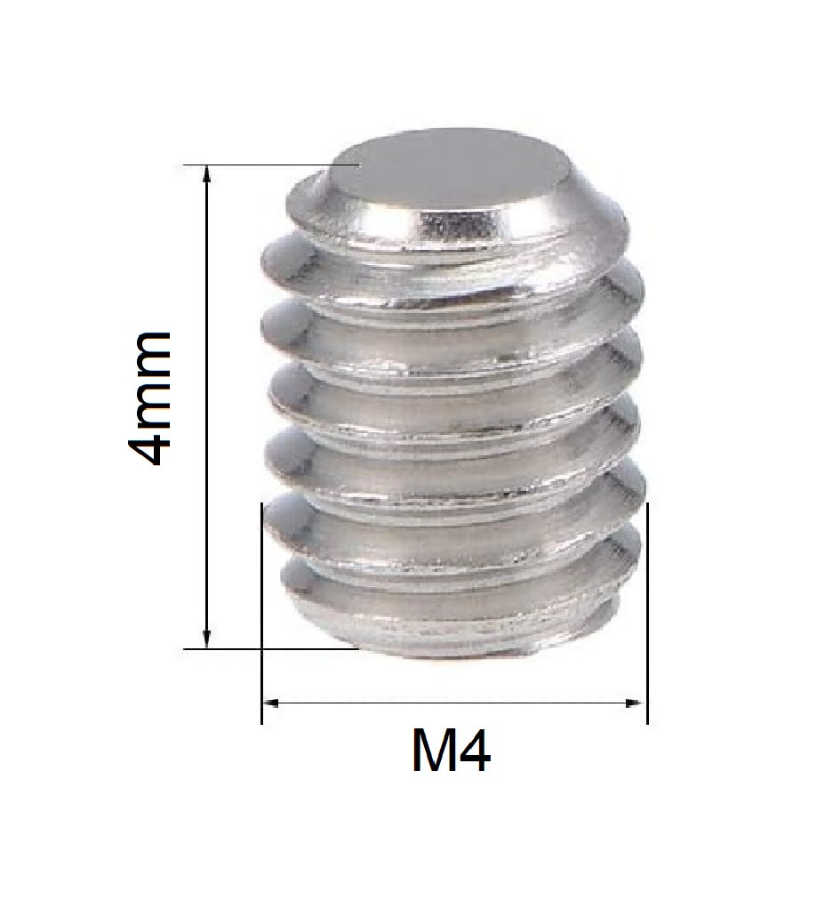 Prisionero Allen Punta Copa Cabeza Hexagonal 4x4mm Inox. x 4 Unid.3