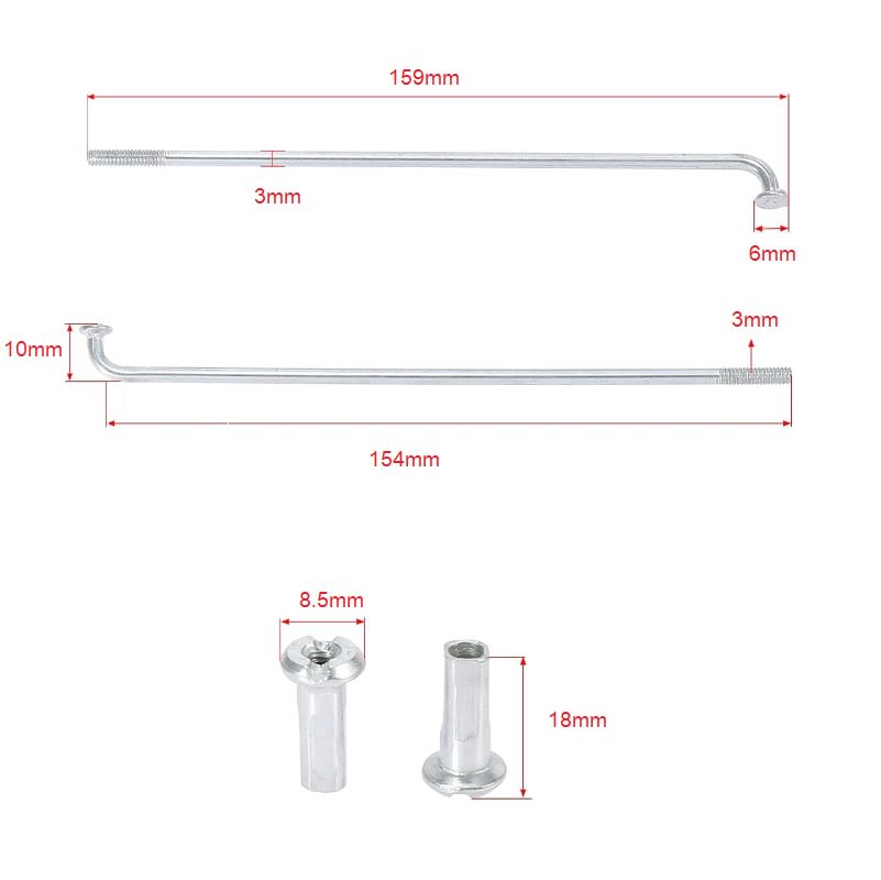 Rayos Rueda 154×3x10mm 36u.4