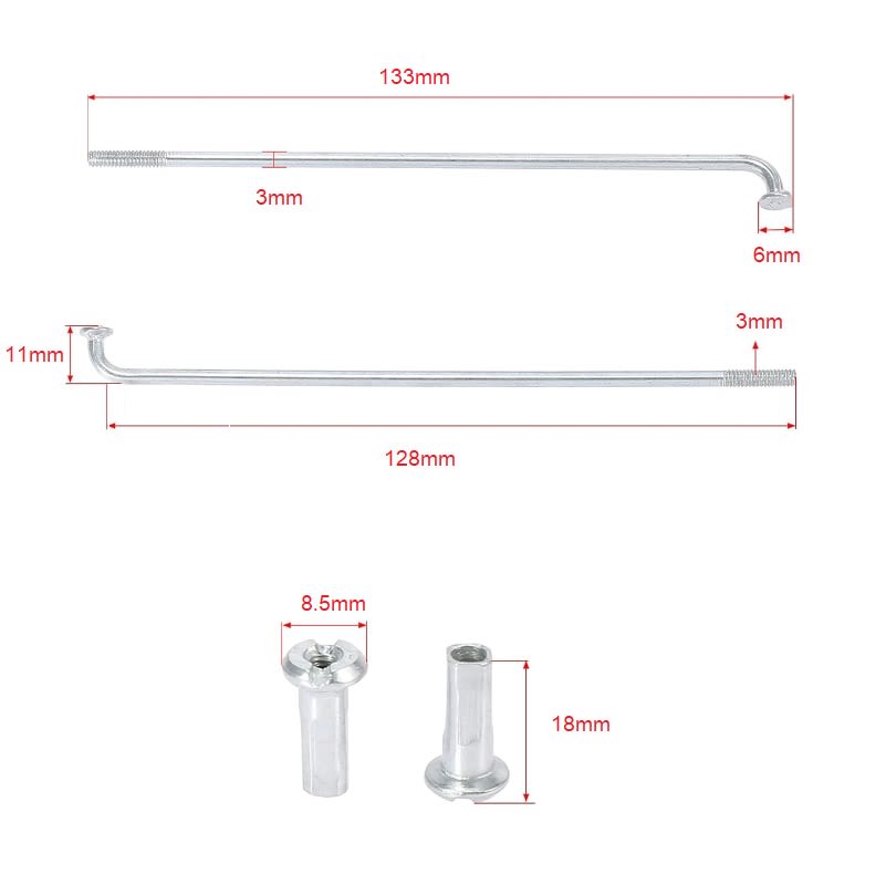 Rayos Rueda 128×3x11mm 36u.4