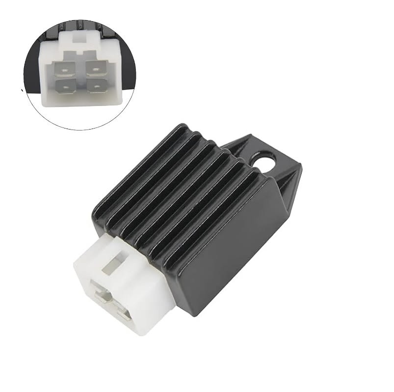 Rectificador Regulador de Voltaje GY6 Scooter s/Cable 4P Negro6