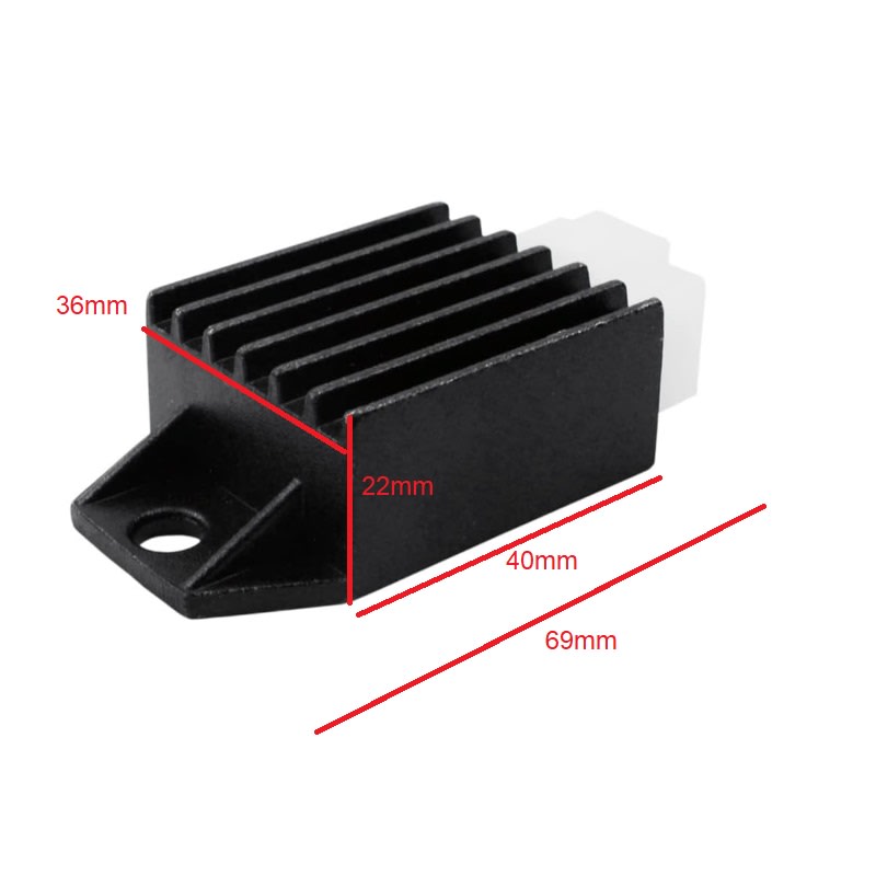 Rectificador Regulador de Voltaje GY6 Scooter s/Cable 4P Negro5