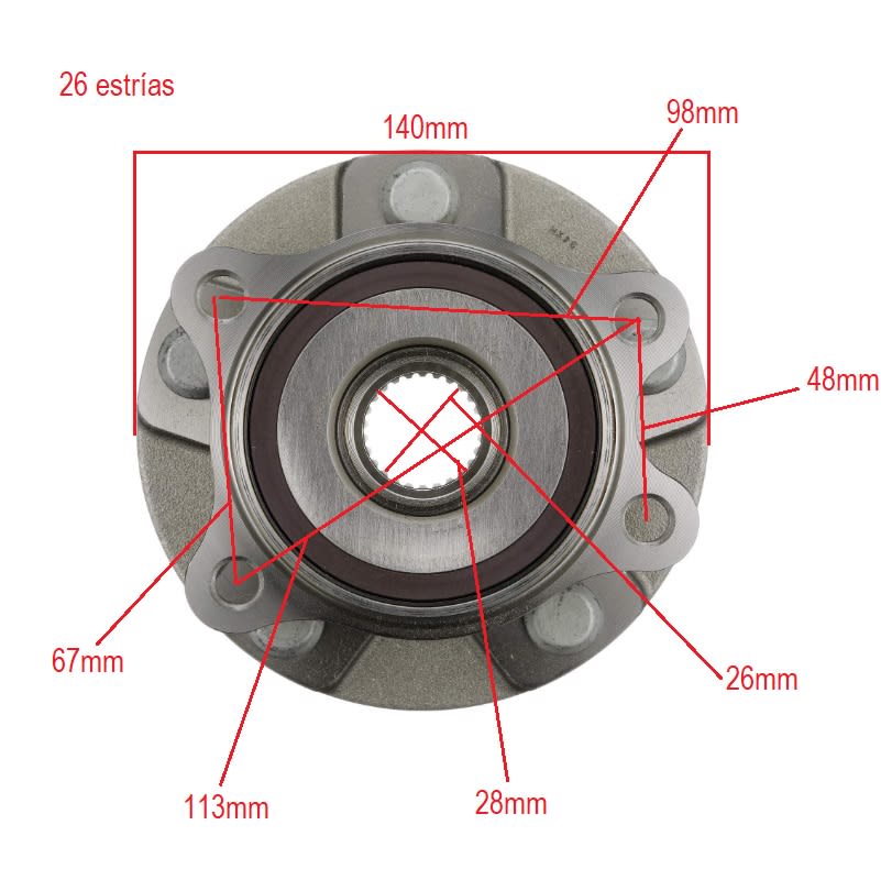 Rodamiento 43550-42010 Maza Rueda delantera13