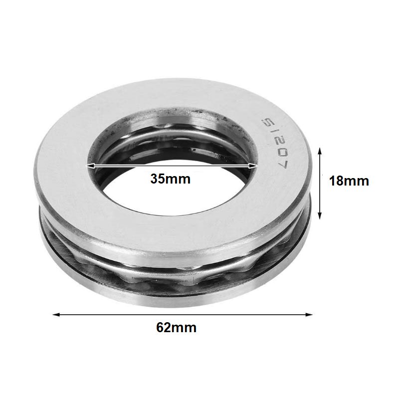Rodamiento 35x62x18mm 51207  Axial de Bolas1