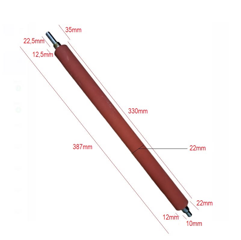 Rodillo Termolaminadora 320 LT387mm DR22mm2