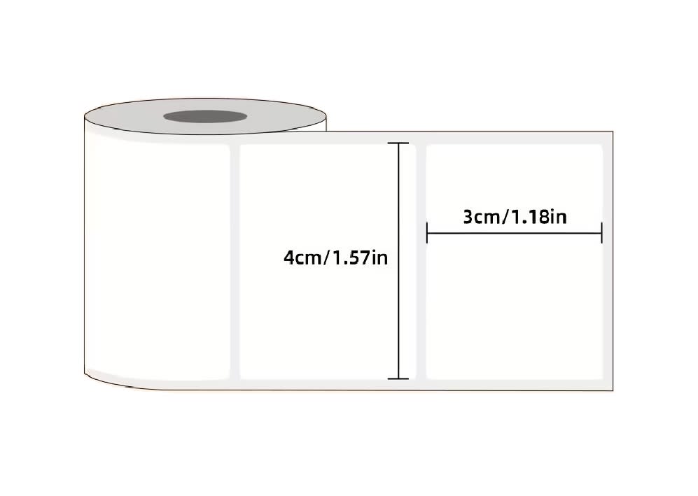 Rollo 200 Etiquetas Autoadhesivas Térmicas 40x30mm Blanco4