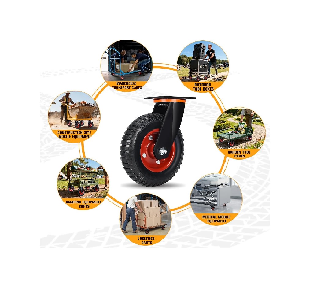 Rueda Maciza Carro / Yegua 8 Pulgadas Doble Rodamiento x 2 Unid.7