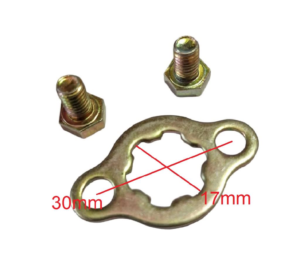 Seguro piñón ataque P30 EJ 17mm c/2 pernos 6x10mm Hexagonal Grado 8.82