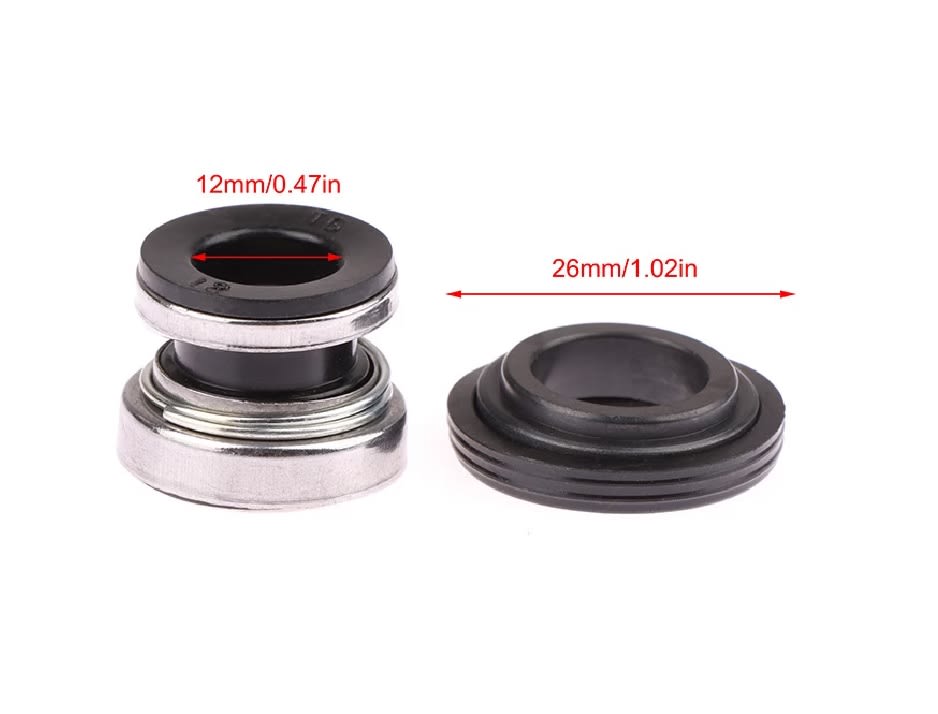 Sello Mecánico Eje para Bombas de Agua 12mm O-ring de Grafito y Cerámica.5