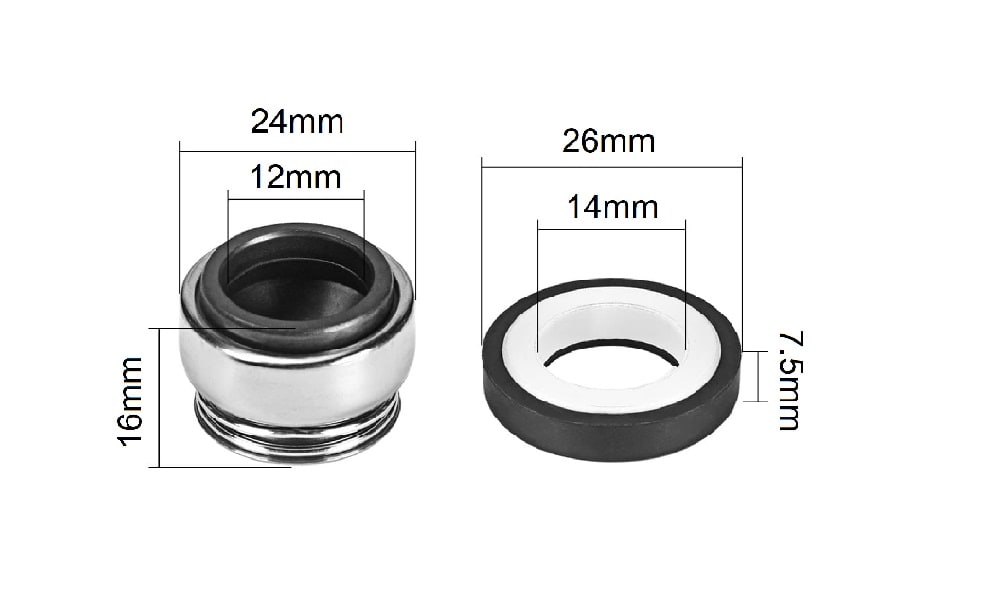 Sello Mecánico Eje 12mm Bombas Agua Aleación Plástico4
