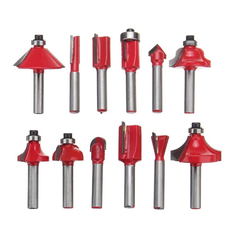 Set de 12 brocas de fresadora + caja de madera5