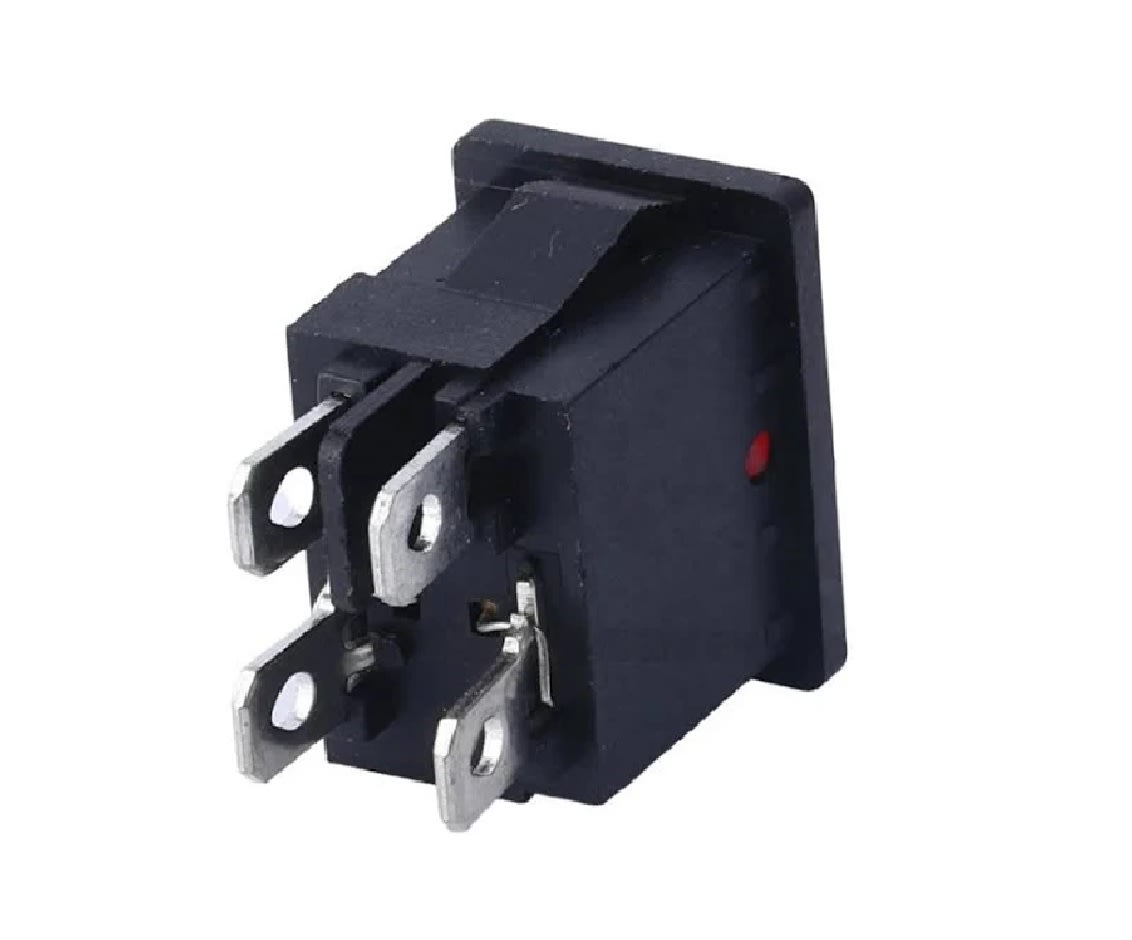 Switch Interruptor Encendido Apagado 4P Negro Rojo7