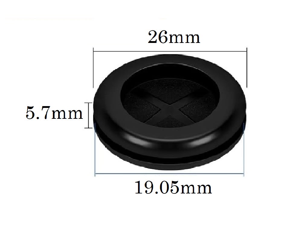 Tapón Goma Cerrado Para Cortafuegos 19.05mm4