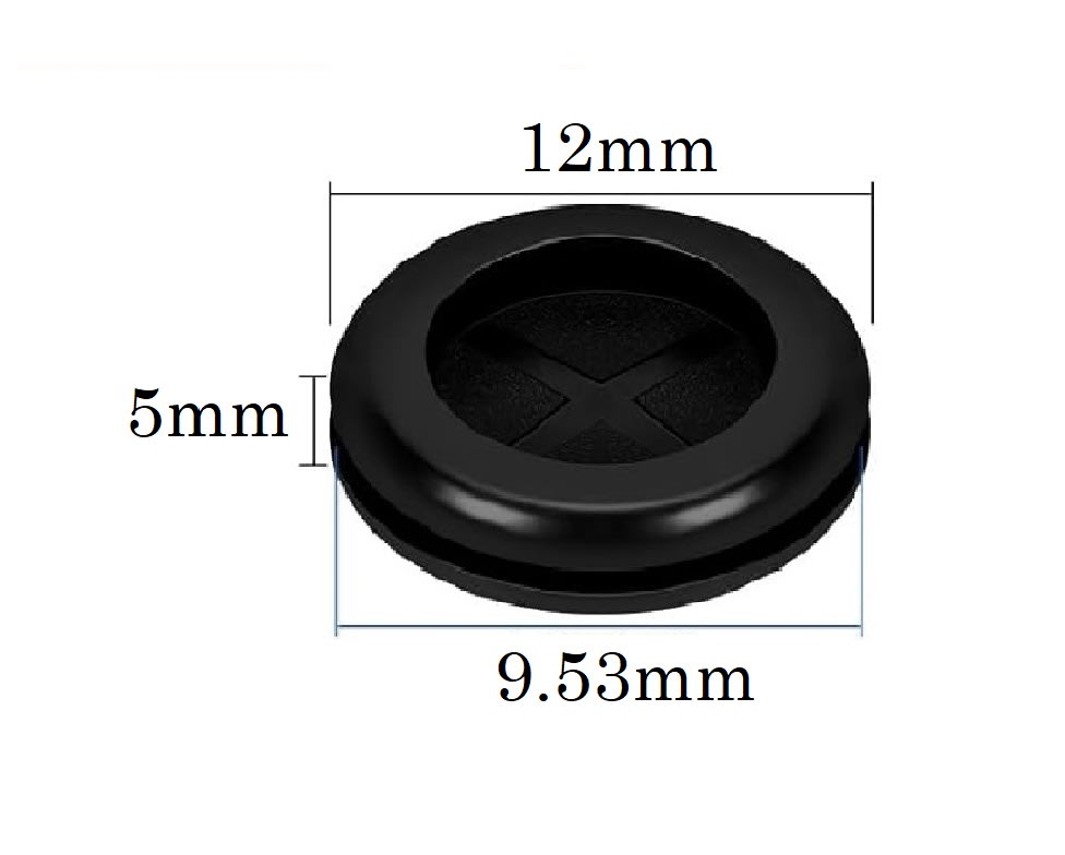 Tapón Goma Cerrado Para Cortafuegos 9.53mm4