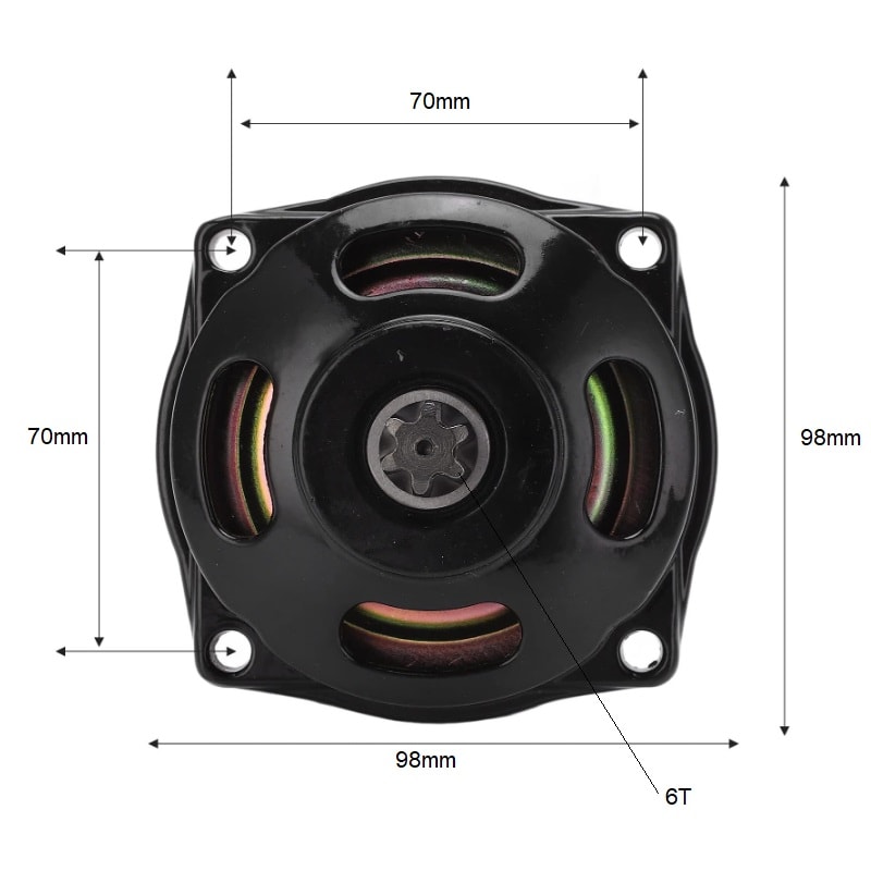 Tapa Centrifugo 25H c/piñon 6T Motor 49cc 2T Negro7