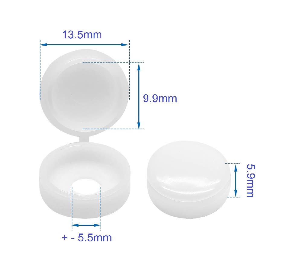 Tapa de Plástico para Tornillos Clavos Blanco x 10 Unid.3