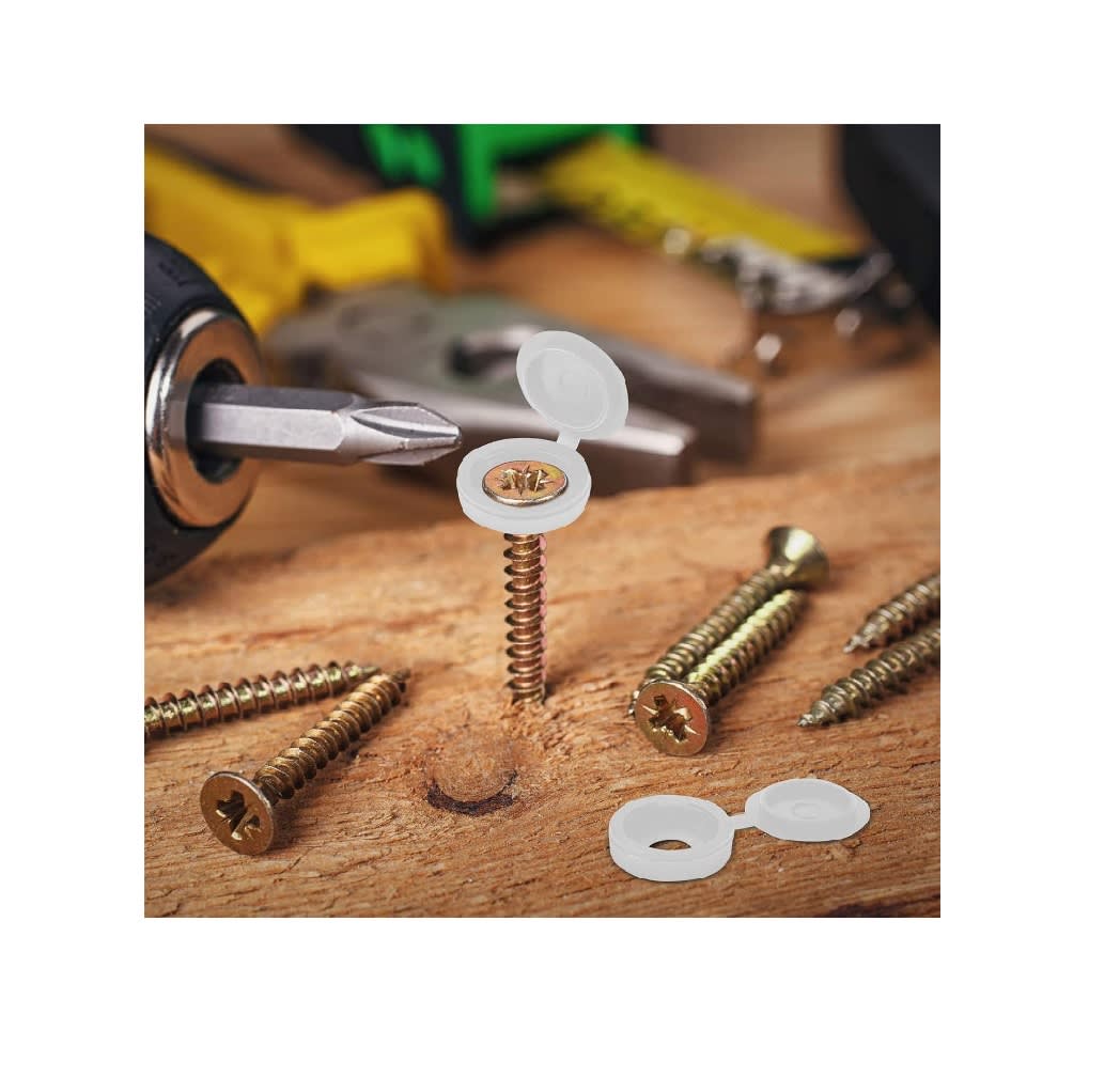 Tapa de Plástico para Tornillos Clavos Blanco x 10 Unid.5