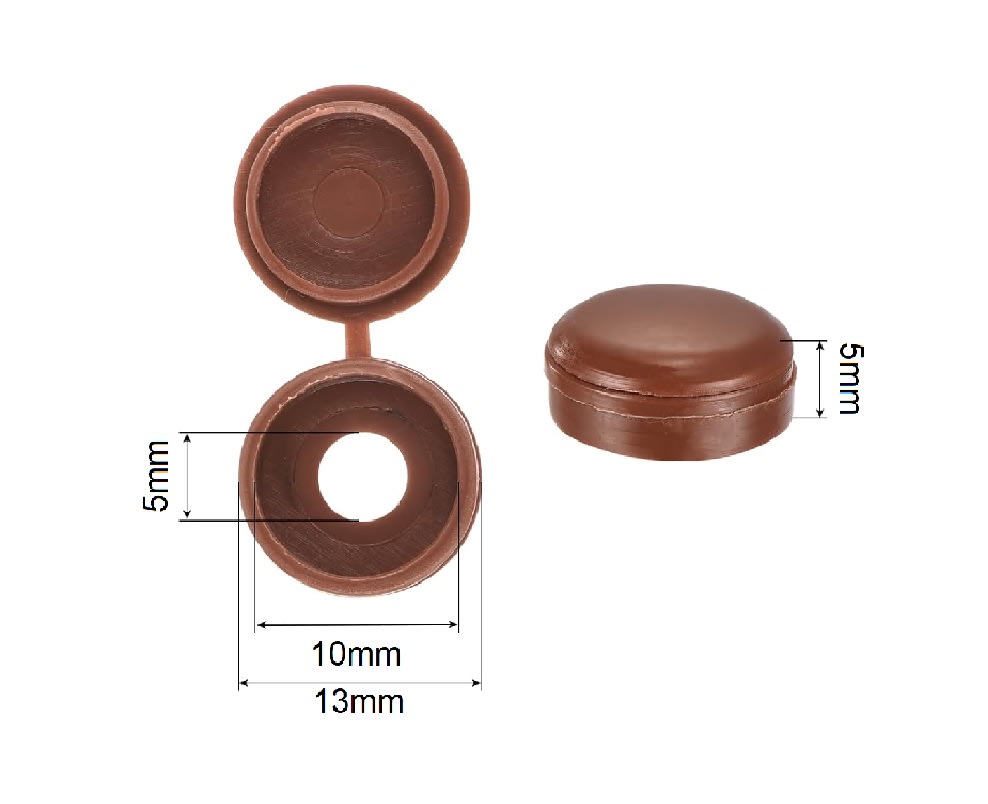 Tapa de Plástico para Tornillos Marrón x 50 Unid.2