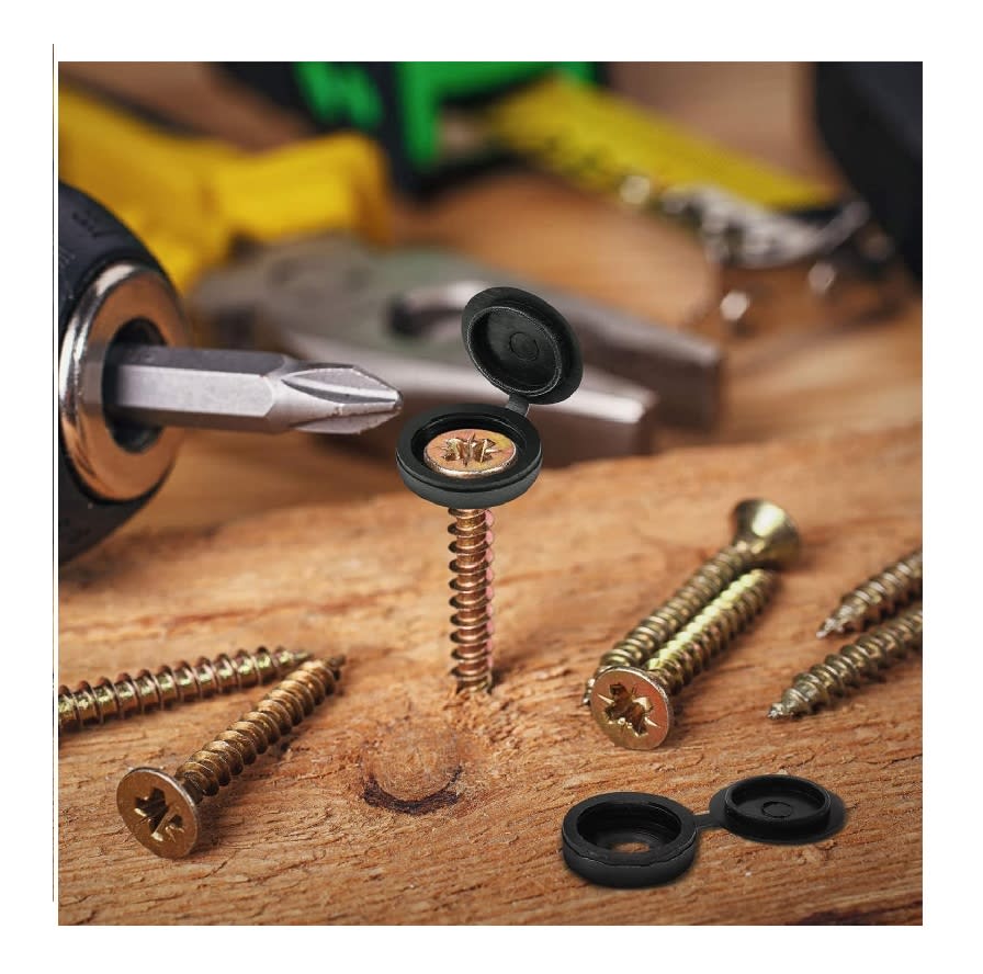 Tapa de Plástico para Tornillos Clavos Negro x 10Unid.5