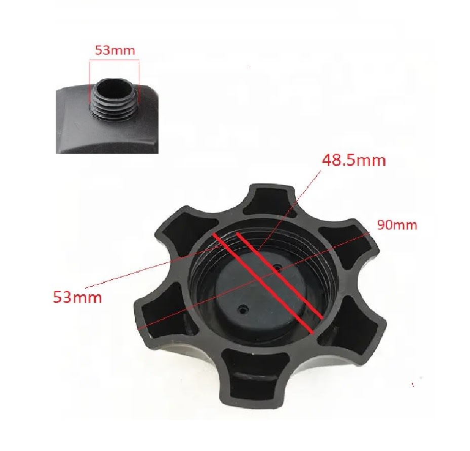 Tapa Estanque Bencina Plástico DI-48.5-53mm c/Válvula Respirador Negro3