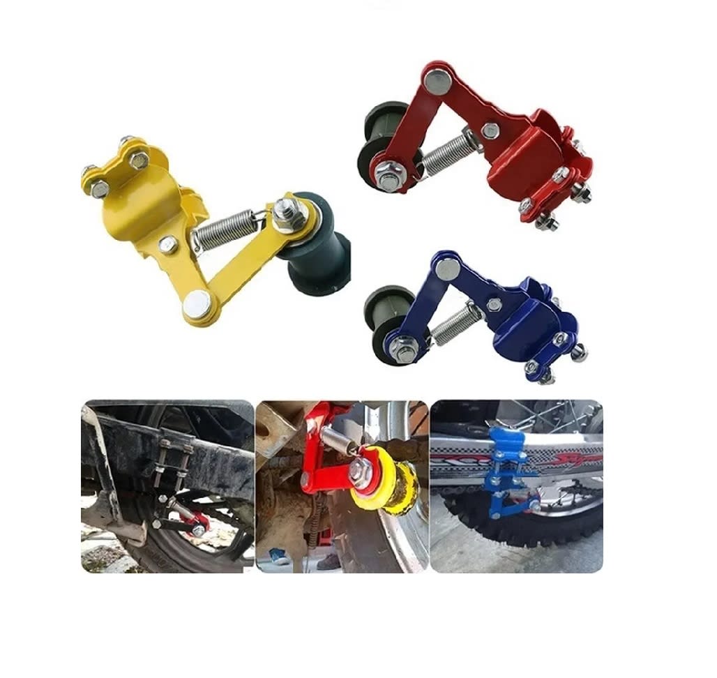 Tensor Cadena Moto Base Rojo Rodillo Azul3