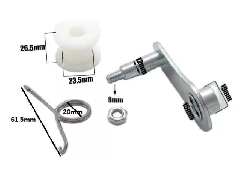 Tensor Cadena Moto Resorte Rodillo Blanco4