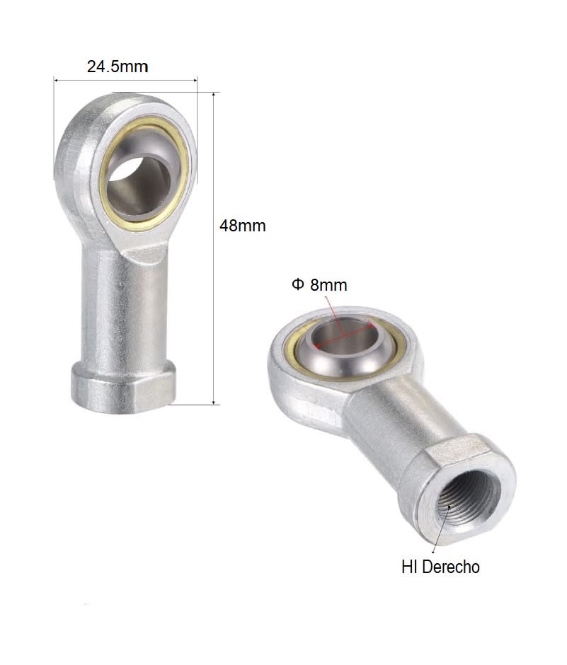 Terminal de Dirección 8mm HI Derecho Paso 1.252