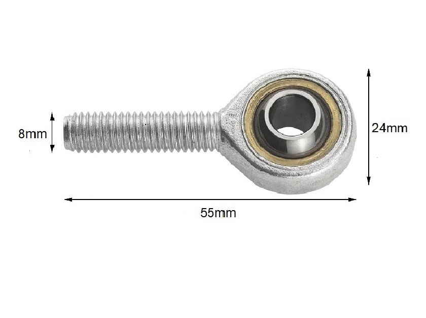 Terminal de Dirección 8mm Hilo Izquierdo HE Paso 1.25 2