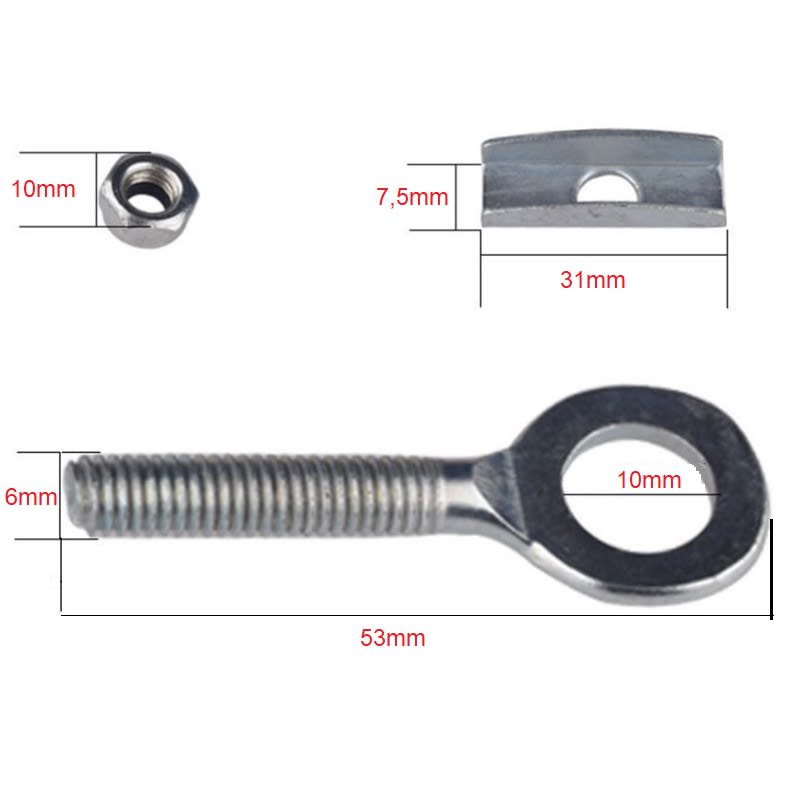 Tirante Tensor de Ajuste Eje Cadena ATV 5,3cm DI10mm Par4