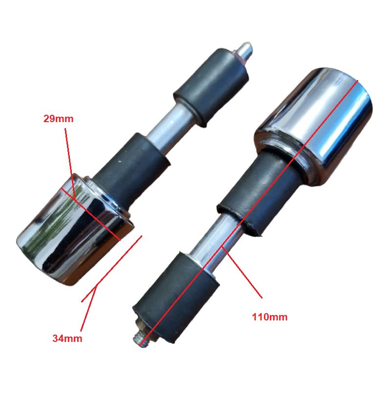 Tope Contrapeso Manillar Acero Cromado Par2