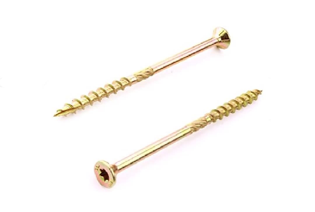 20 Tornillos Cabezal Avellanado para Madera M 6x160mm Zincado Amarillo2