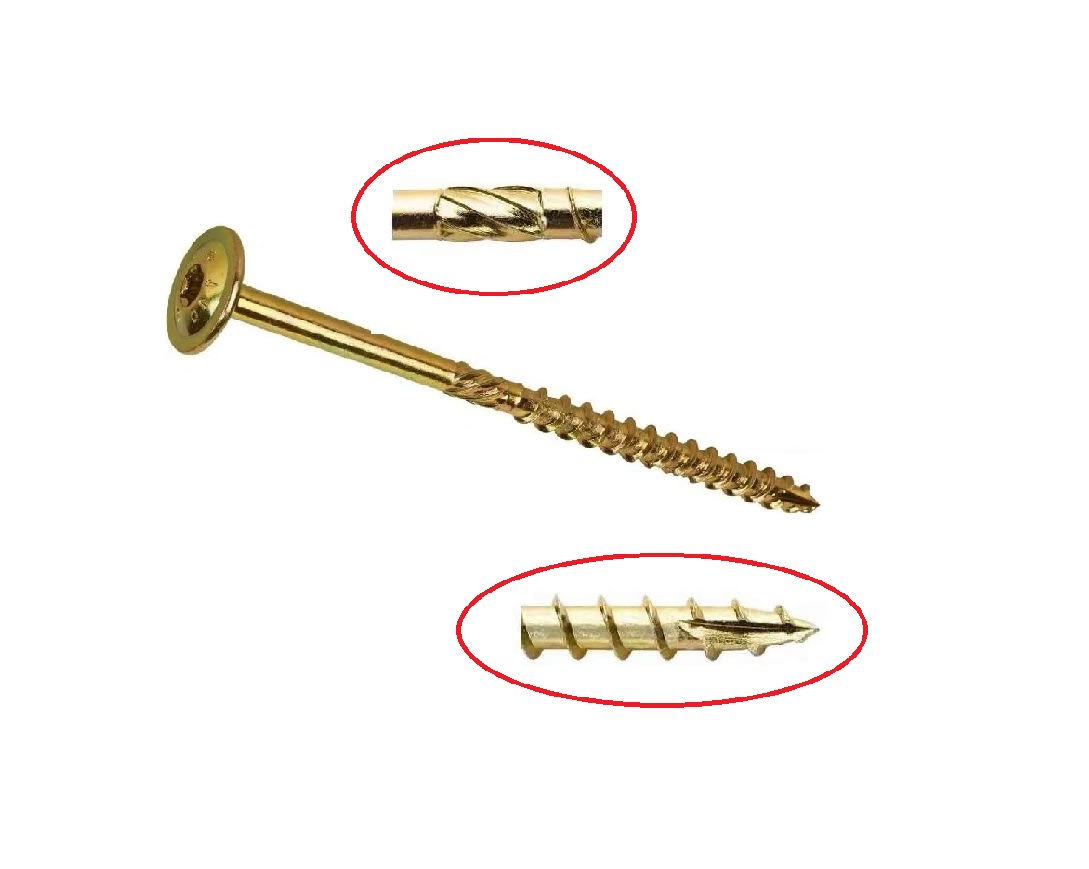 Tornillo Cabezal de Oblea para Madera M 6x120mm Zincado Amarillo3