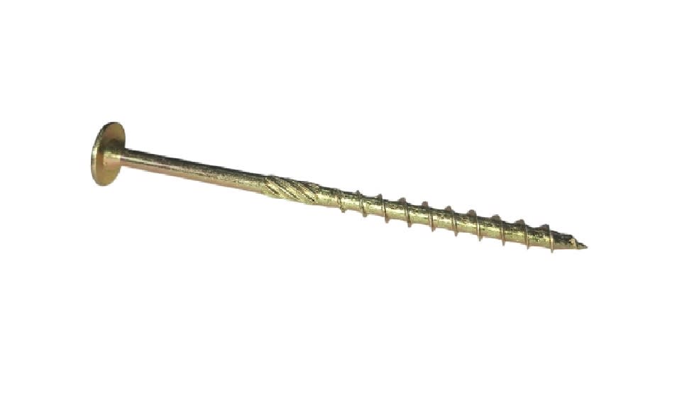 10 Tornillos Cabezal de Oblea para Madera M 6x100mm Zincado Amarillo 0