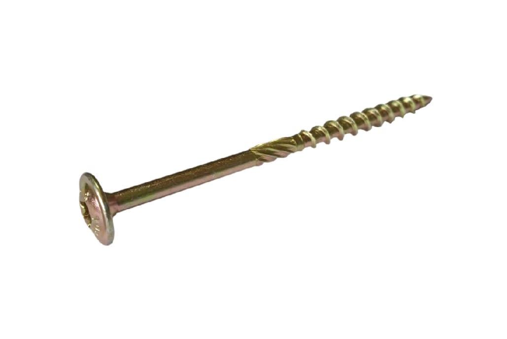 50 Tornillos Cabezal de Oblea para Madera M 6x160mm Zincado Amarillo2