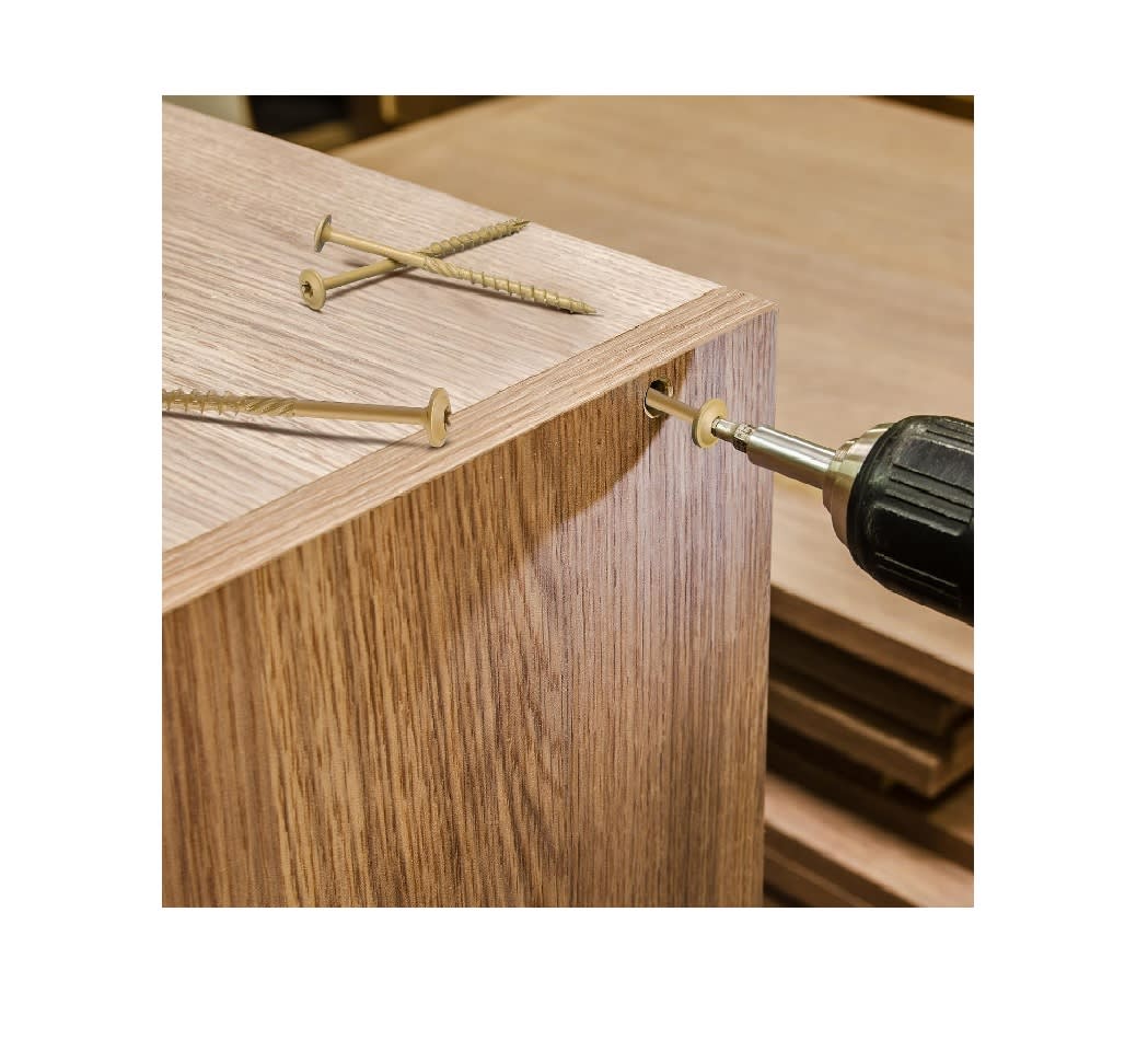 100 Tornillos Cabezal de Oblea para Madera M 6x100mm Zincado Amarillo5