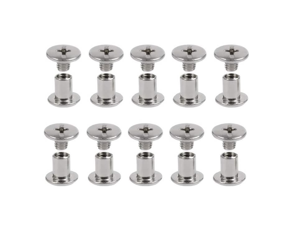 Tornillo Chicago para Encuadernación C/Tuerca M5x6mm x 10 Unid. 0
