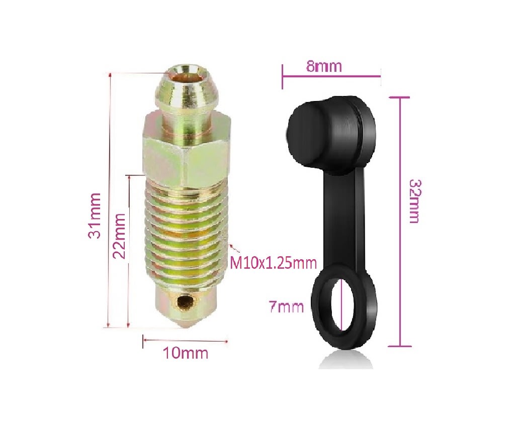 Tornillo de Purga con Tapón de Freno para Moto M10 x 1,25 - 31mm  P 1.255