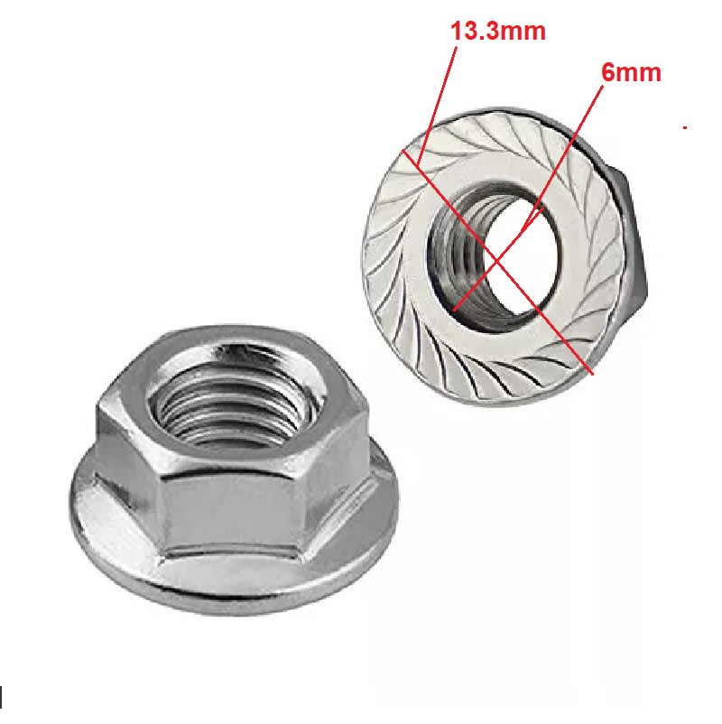 Tuerca Brida Grafilada Dentada Bloqueo M6 Zincada3