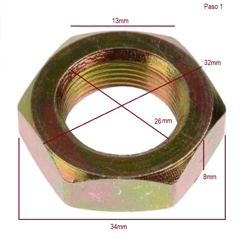 Tuerca de Husillo Hexagonal 26mm Paso 13