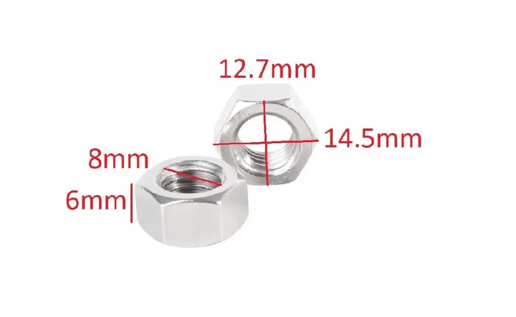Tuerca Hexagonal M T-5 P-1.25 8mm Zincada2