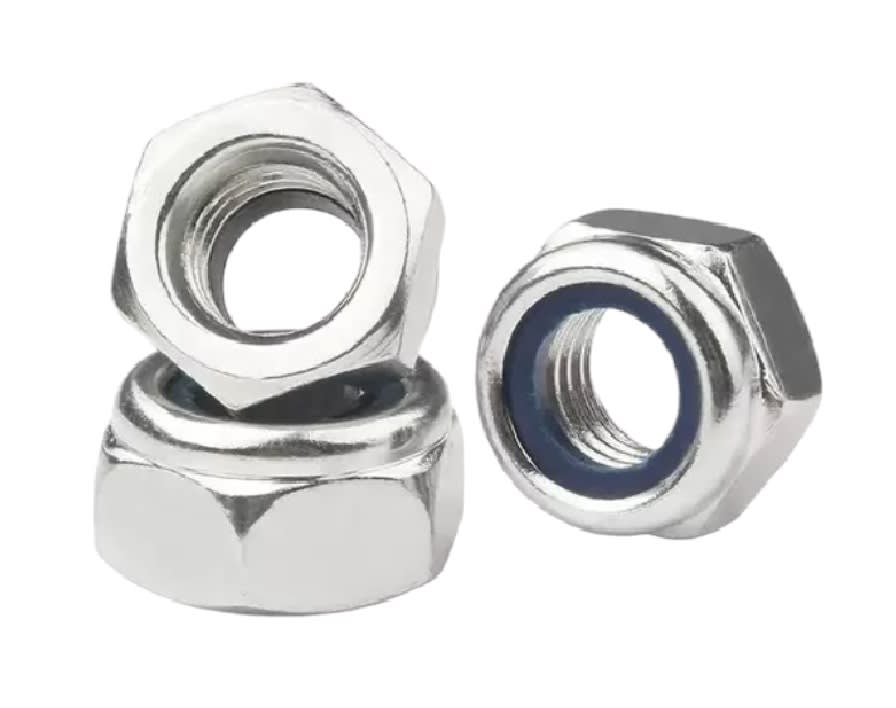 Tuerca Hexagonal M10 Con Seguro Nylon Paso 1.5 x 10 Unid3