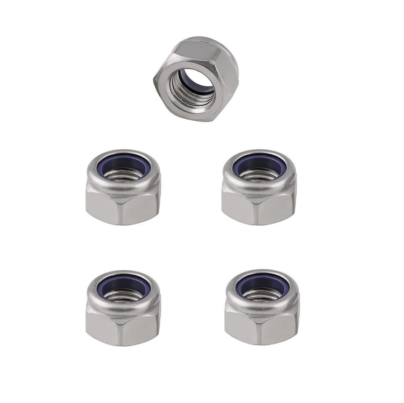 Tuerca Hexagonal de Seguridad Zinc 10mm Paso 1 x 5 Unid. 0
