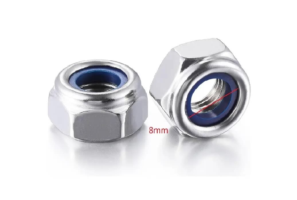 Tuerca Hexagonal Seguridad Zinc 8mm Paso 1.252