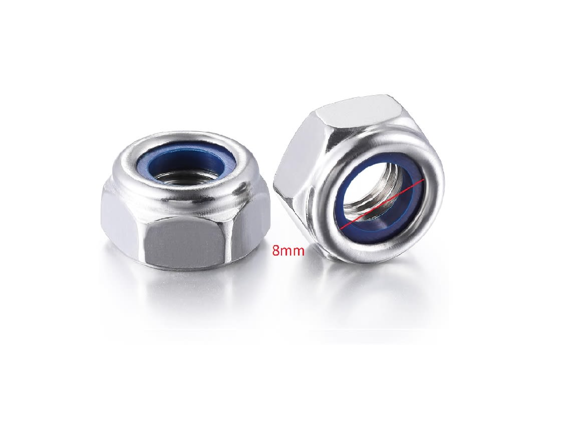 Tuerca Hexagonal Seguridad Zinc 8mm Paso 1.25 x 5 Unid.5