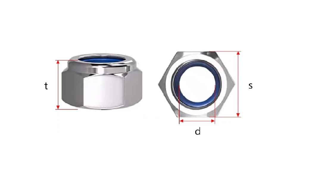 Tuerca Hexagonal Seguridad Zinc 8mm Paso 1.25 x 10 Unid.2
